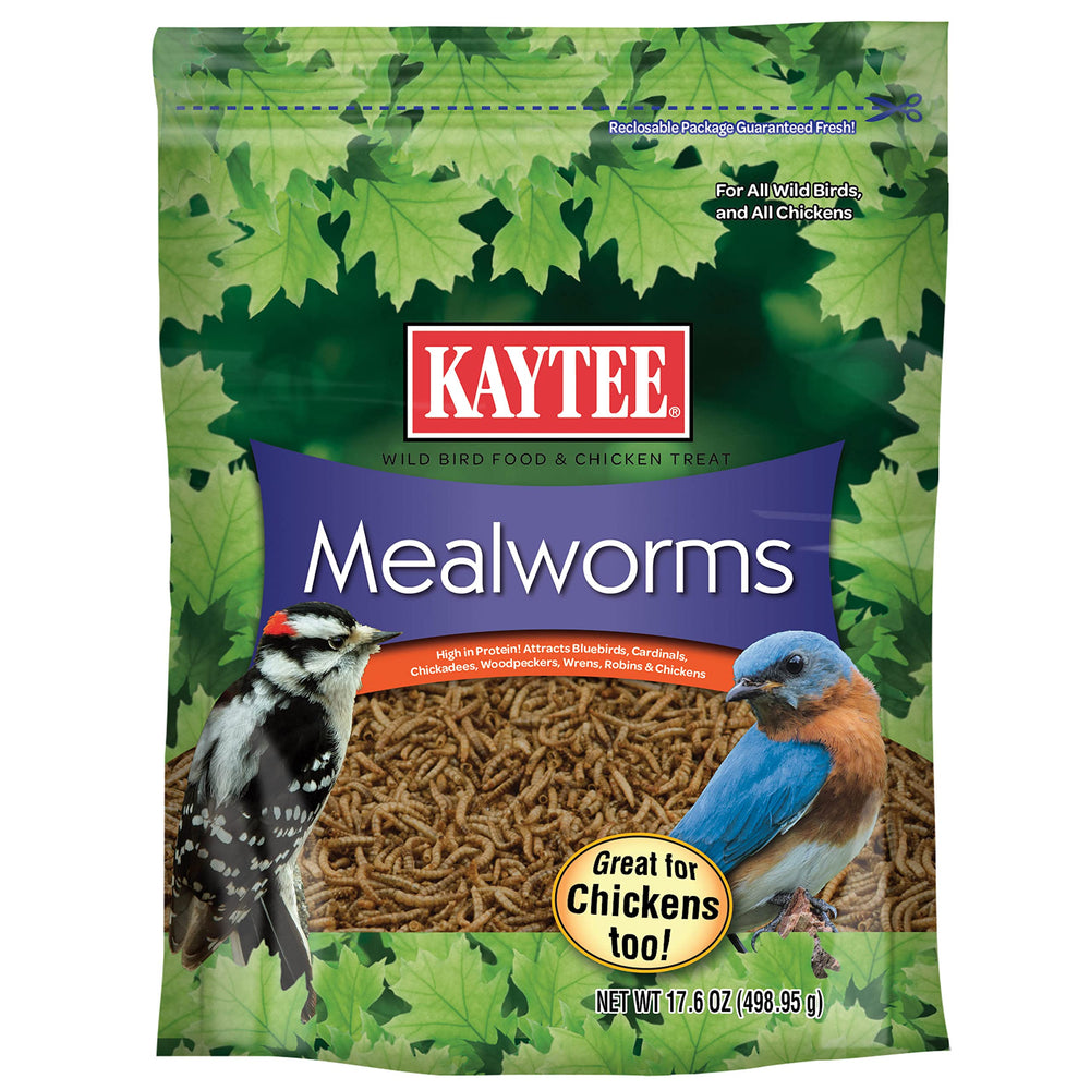 Kaytee larves de farine séchées, sac pratique pour nourrir facilement les oiseaux.