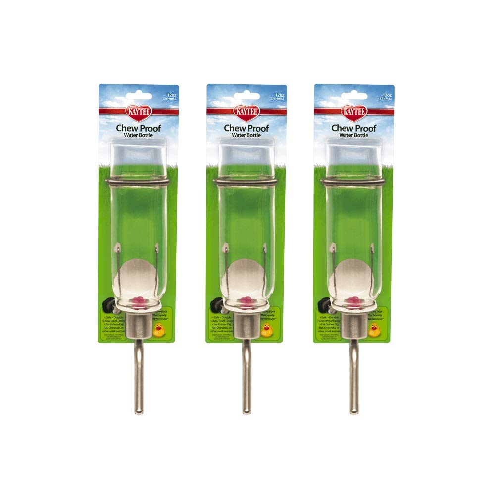 Kaytee lot de trois bouteilles pour petits animaux, résistantes aux morsures.