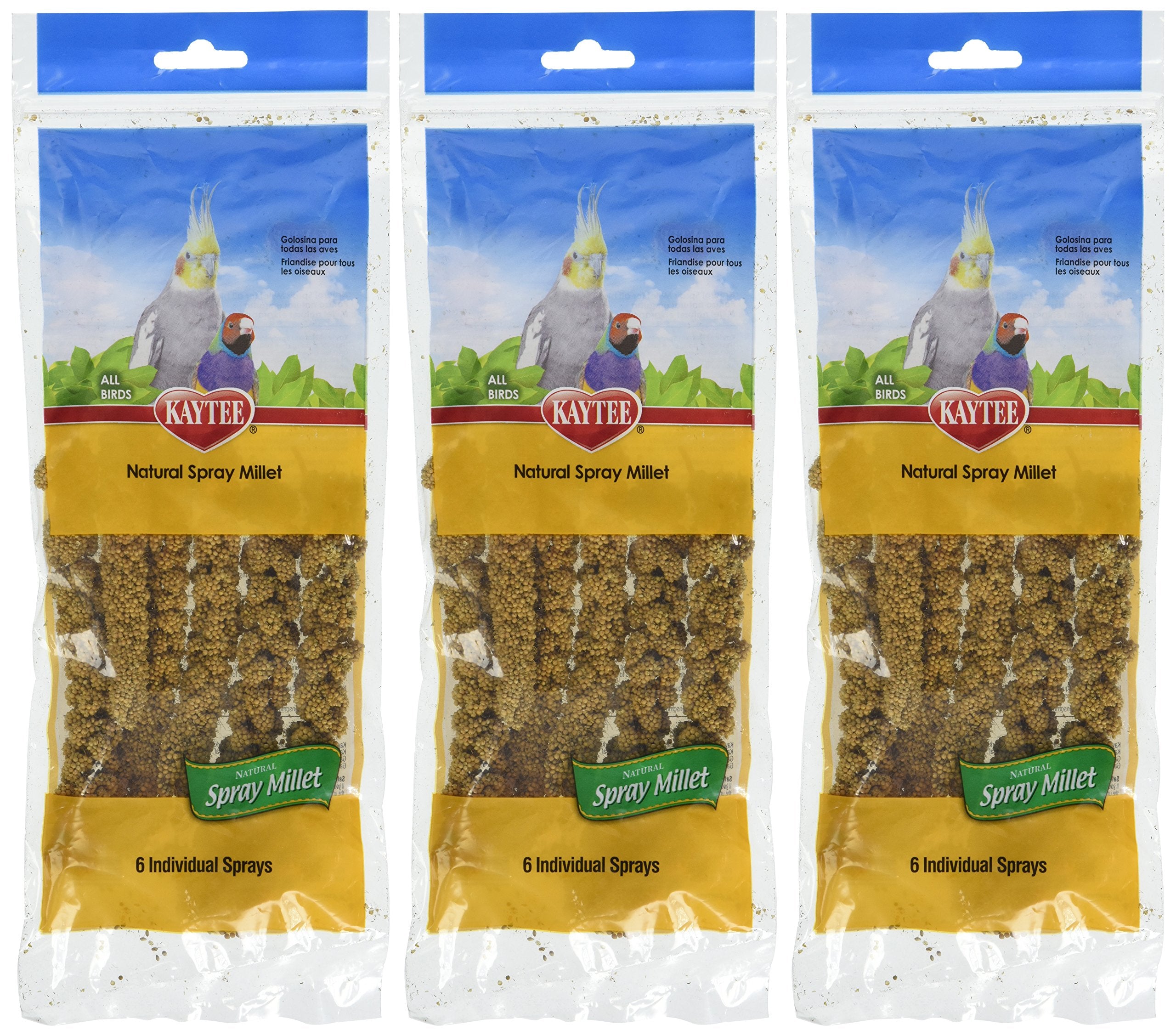 Kaytee millet en aérosol pour oiseaux, emballage 3 paquets.