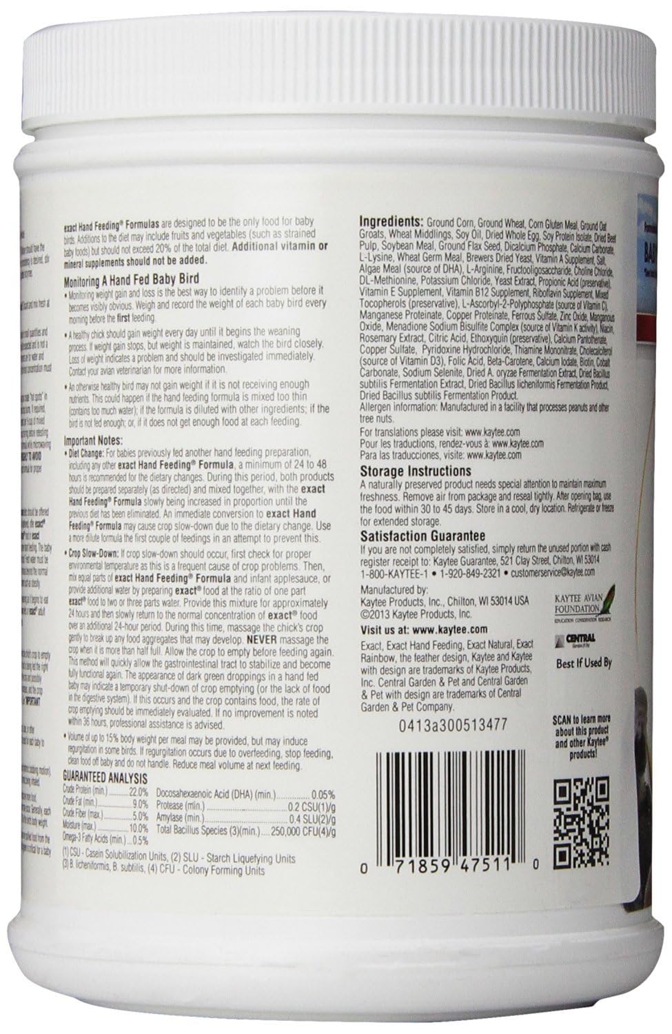 Kaytee kit trois paquets 18 oz : solution fiable pour nourrir les oisillons