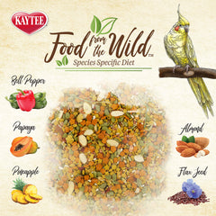 Kaytee Nourriture Sauvage pour Calopsitte – morceaux fruits et noix pour exploration sensorielle.
