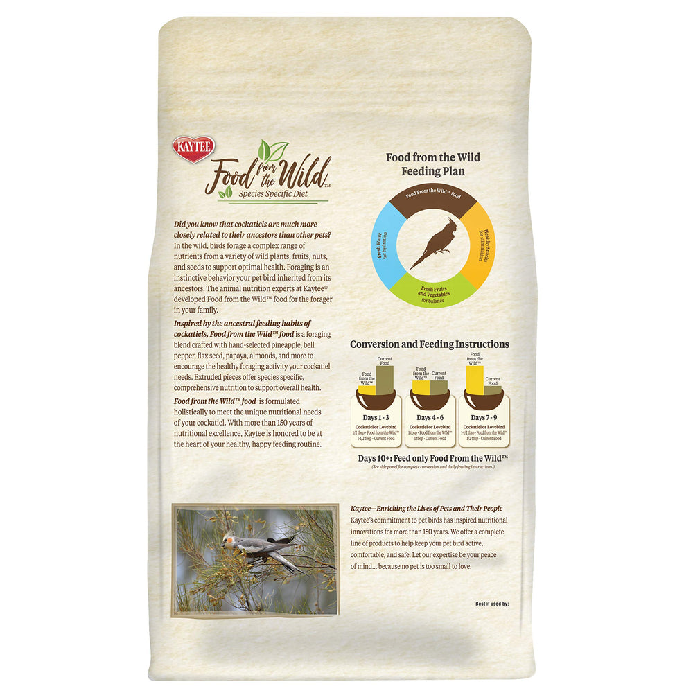 Kaytee Nourriture Sauvage pour Calopsitte – sans additifs ni conservateurs artificiels.