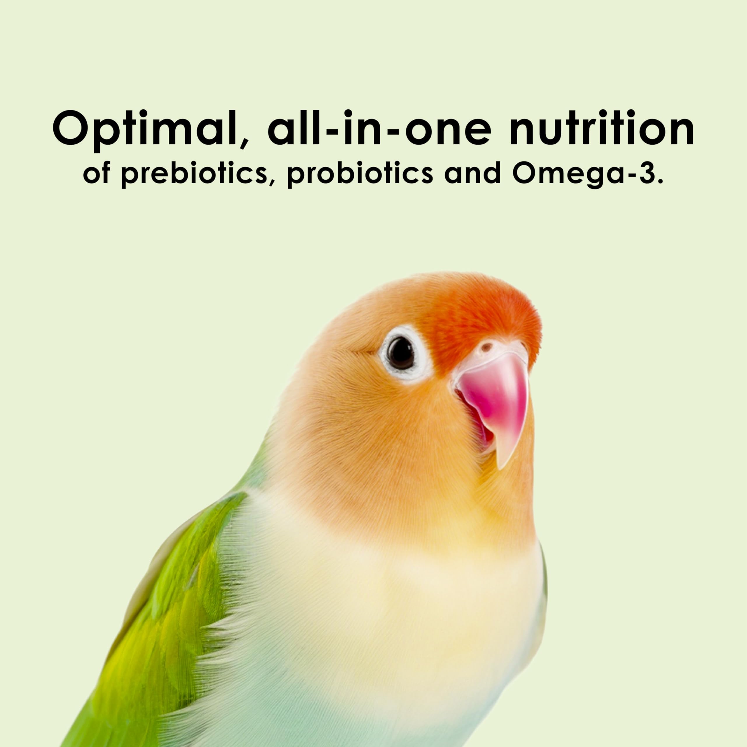 Kaytee Nutri Soft avec Omega-3 soutient le cerveau, la peau et le plumage.