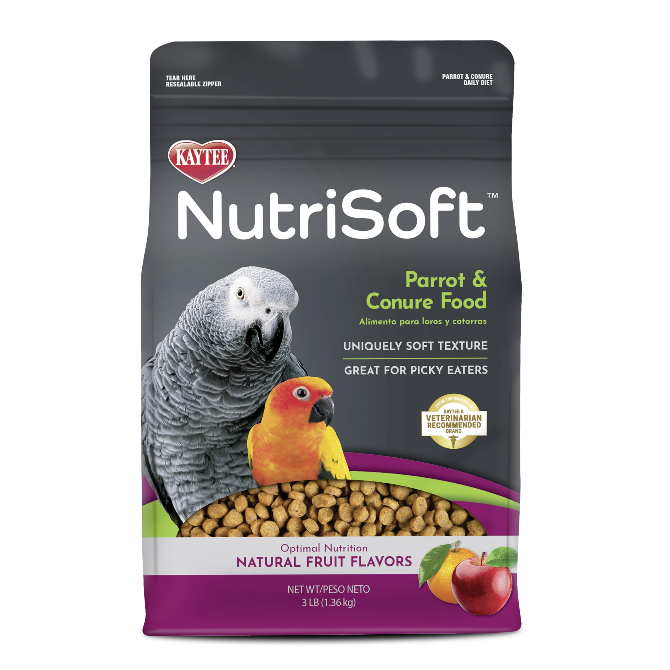 Kaytee Nutri Soft offre une texture douce idéale pour les perroquets exigeants.