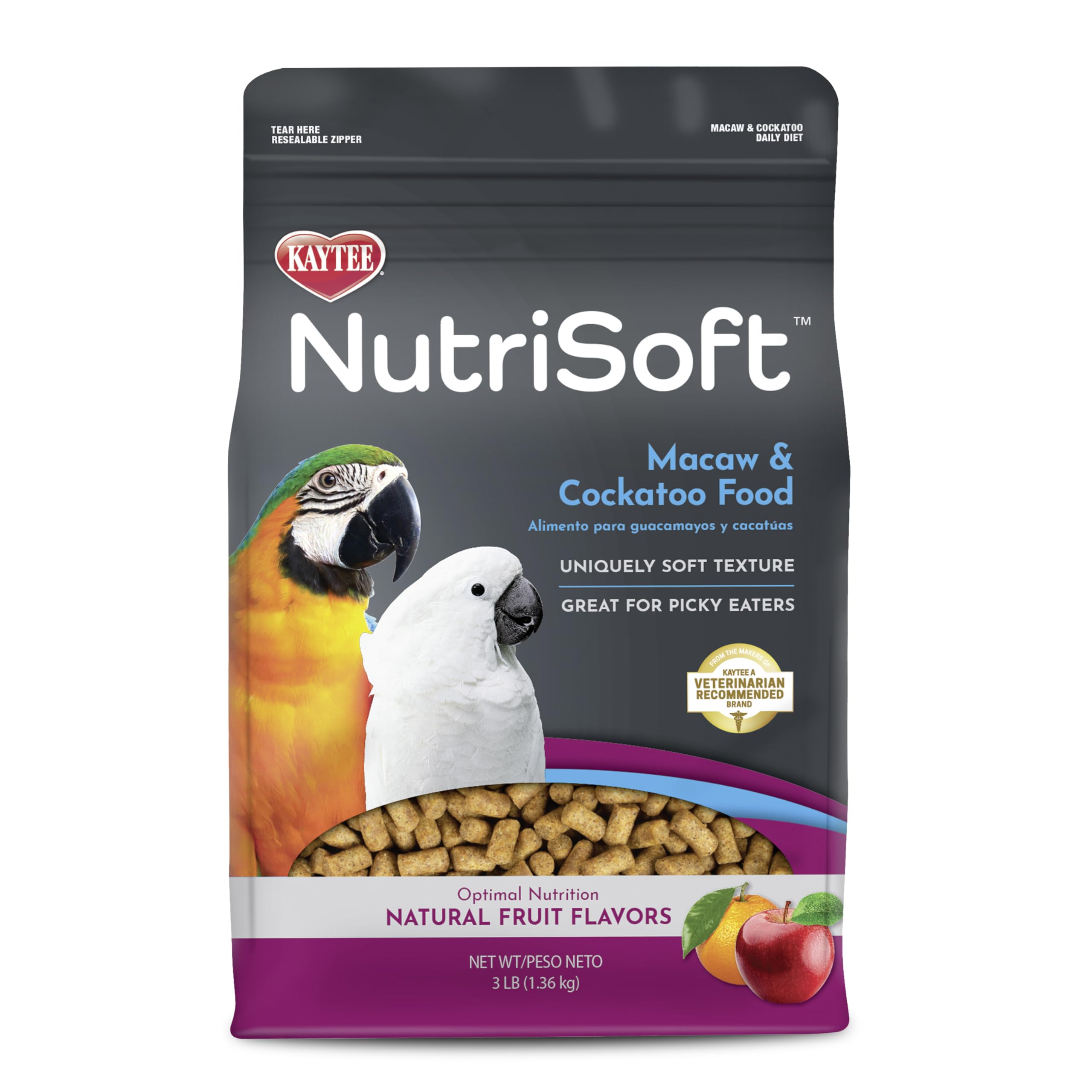 Kaytee Nutri Soft, pellets à texture douce pour bec délicat.