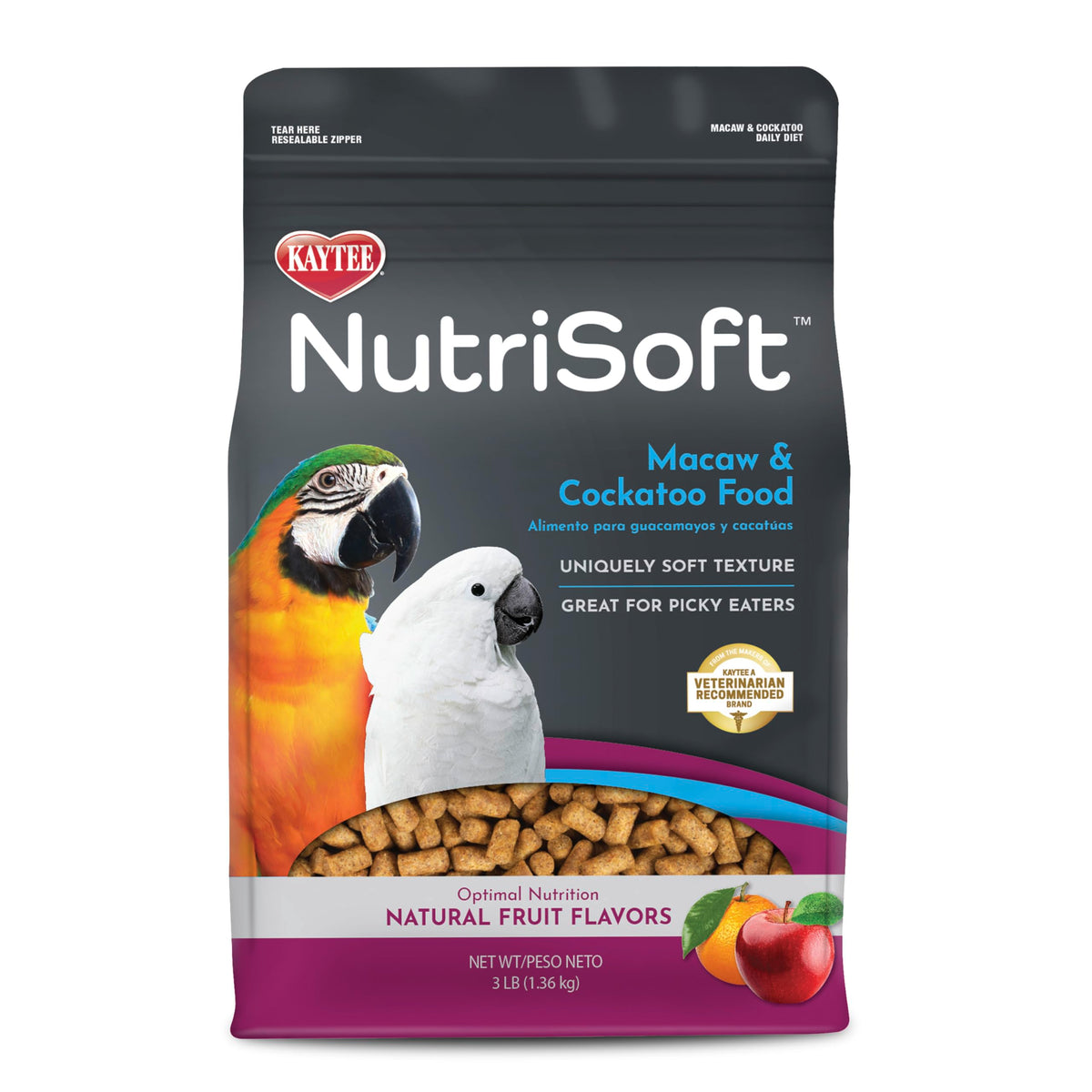 Kaytee Nutri Soft, pellets à texture douce pour bec délicat.