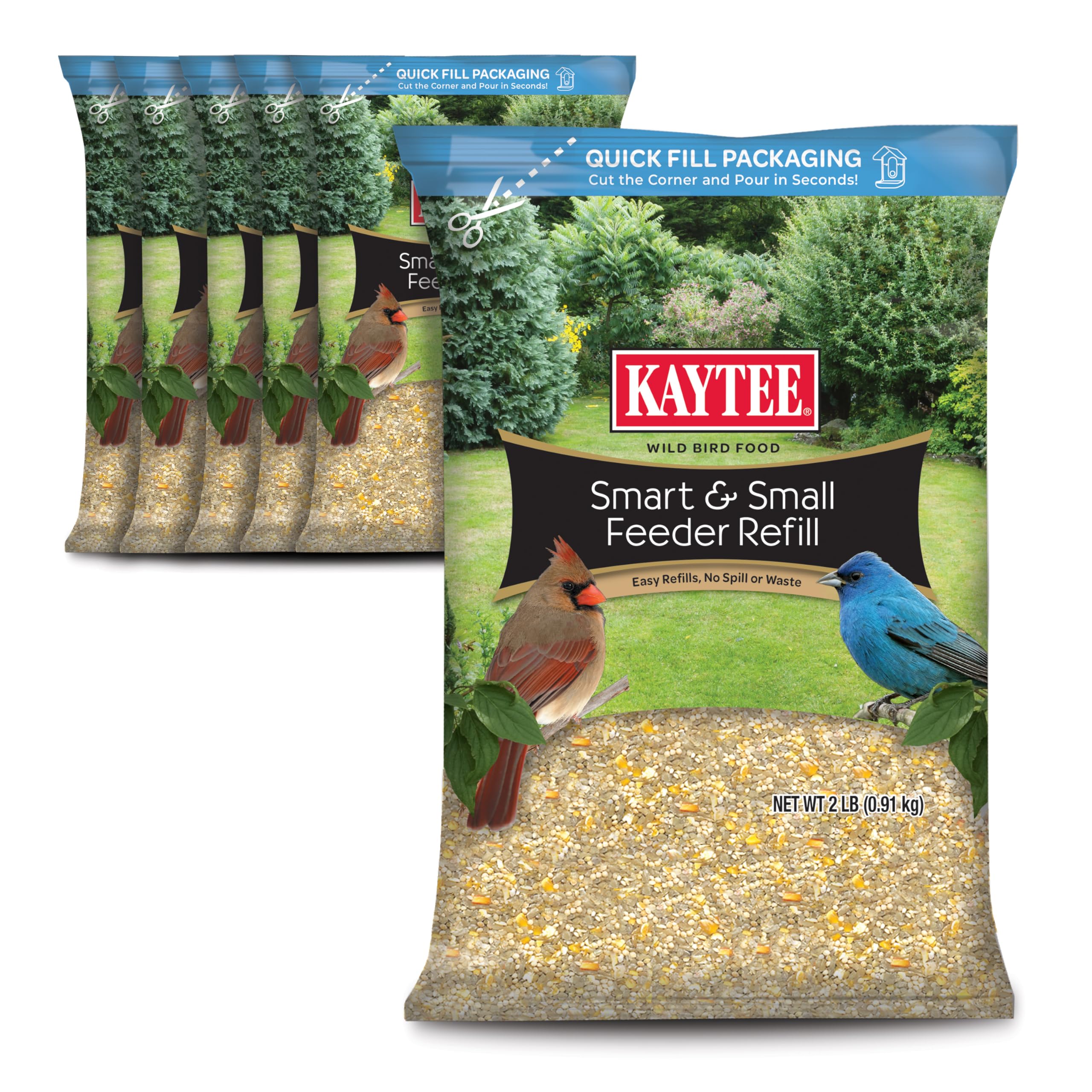 Kaytee remplissage intelligent et compact pour mangeoires, six sachets 2 lb.