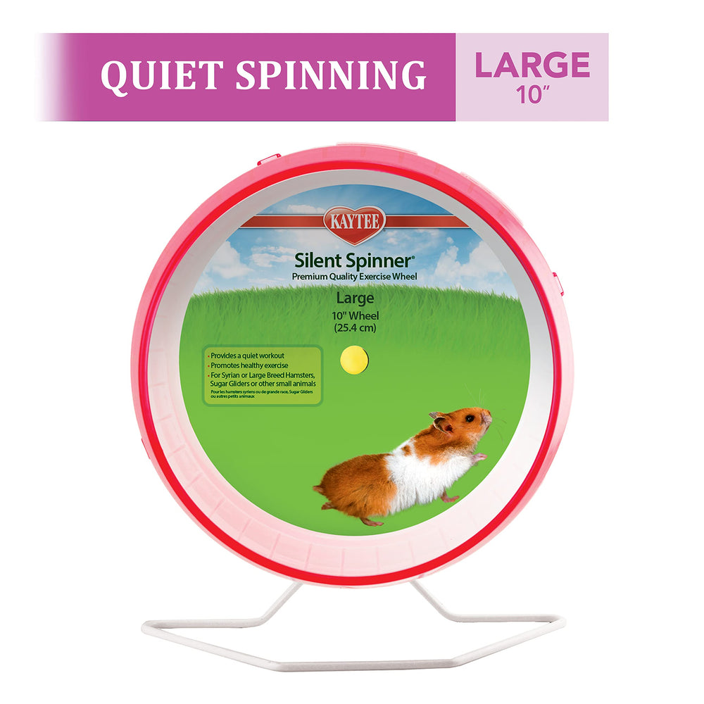 Kaytee roue silencieuse pour hamsters syriens; mouvement fluide et silencieux.