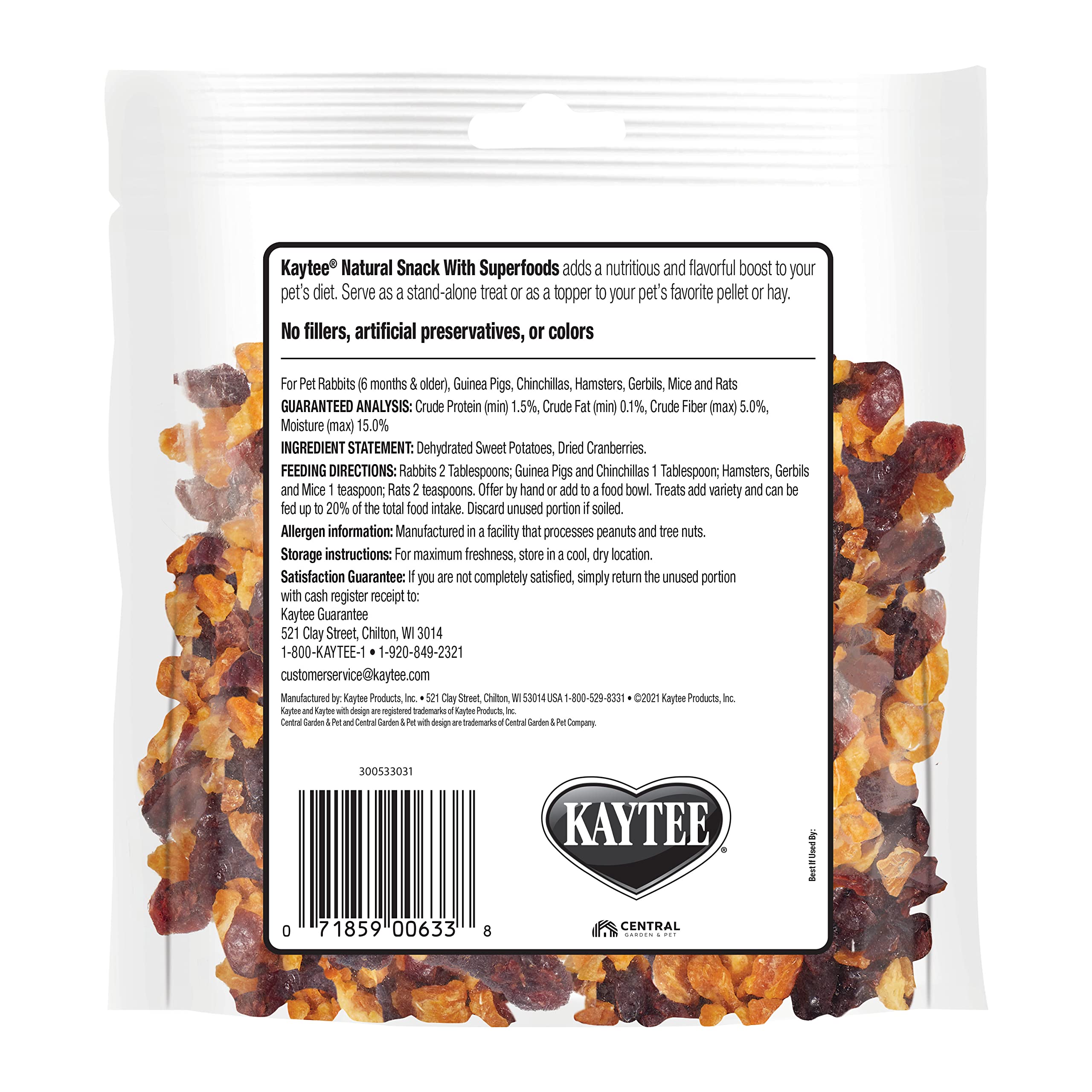 Kaytee Snack portions faciles à offrir, récompense légère et contrôlable.