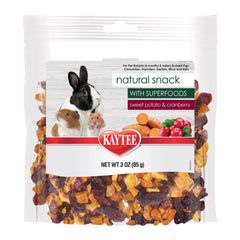 Kaytee Snack naturel avec superaliments, emballage pratique, collation équilibrée pour petits animaux.