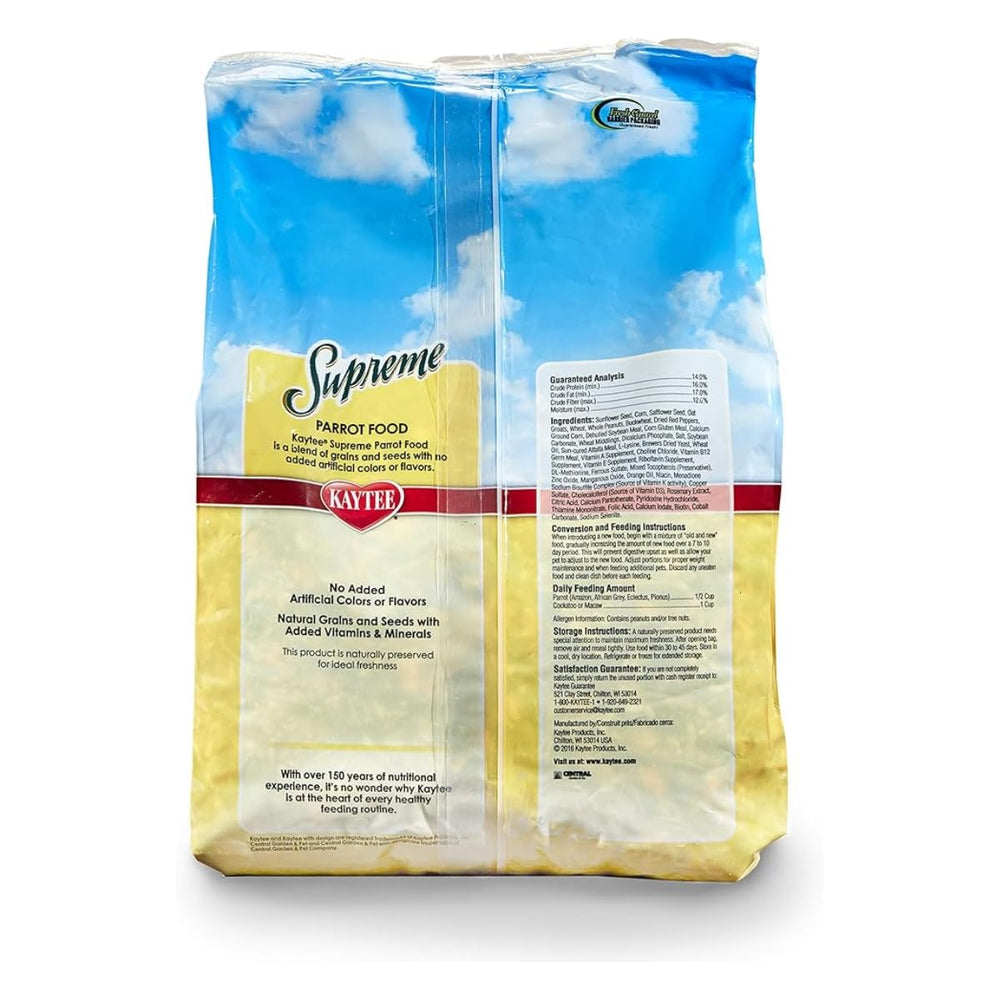 Kaytee Supreme: granulés naturels et graines aimés par l'oiseau, pour une alimentation simple