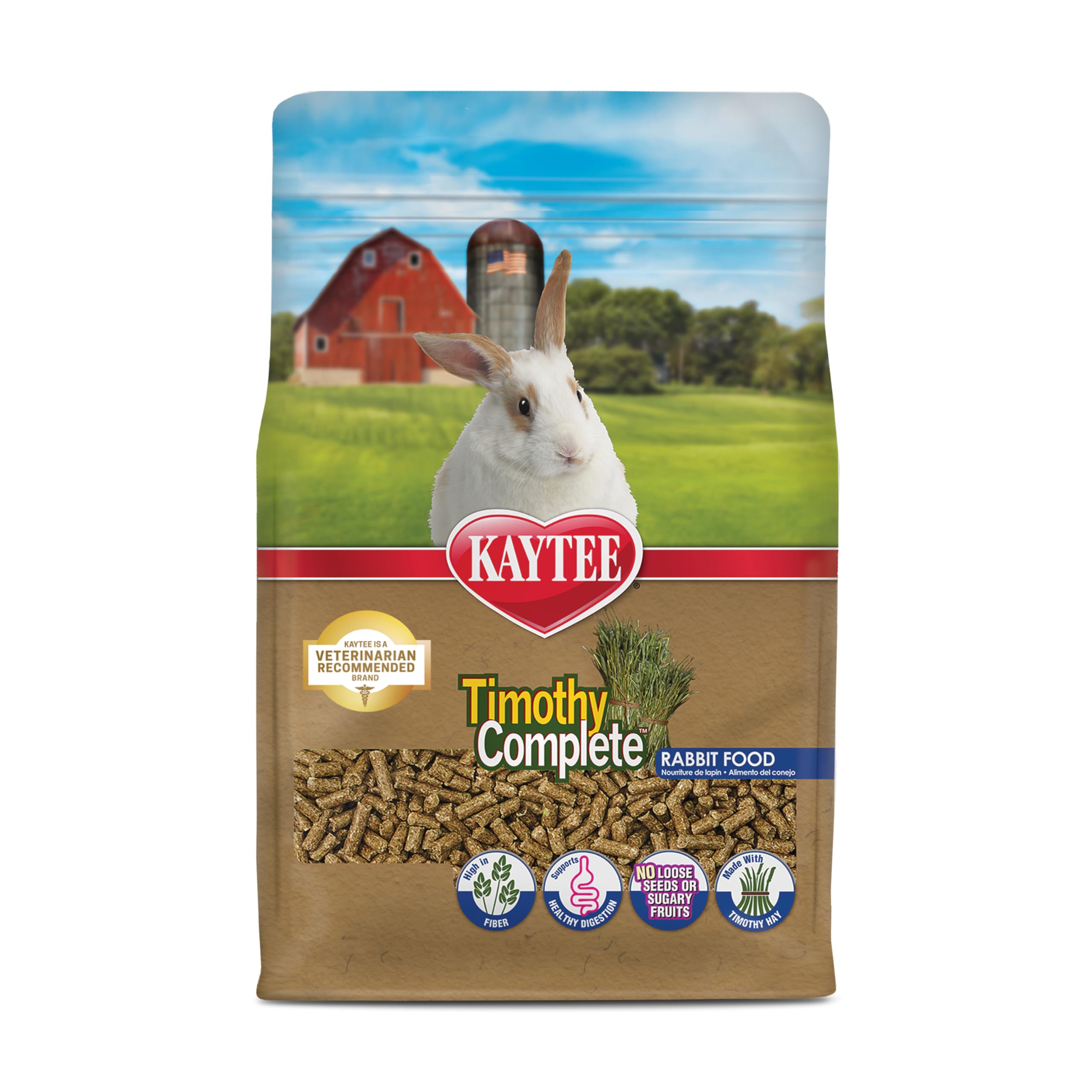 Kaytee Timothy Complete pellets pour lapin, soutien nutritionnel équilibré.
