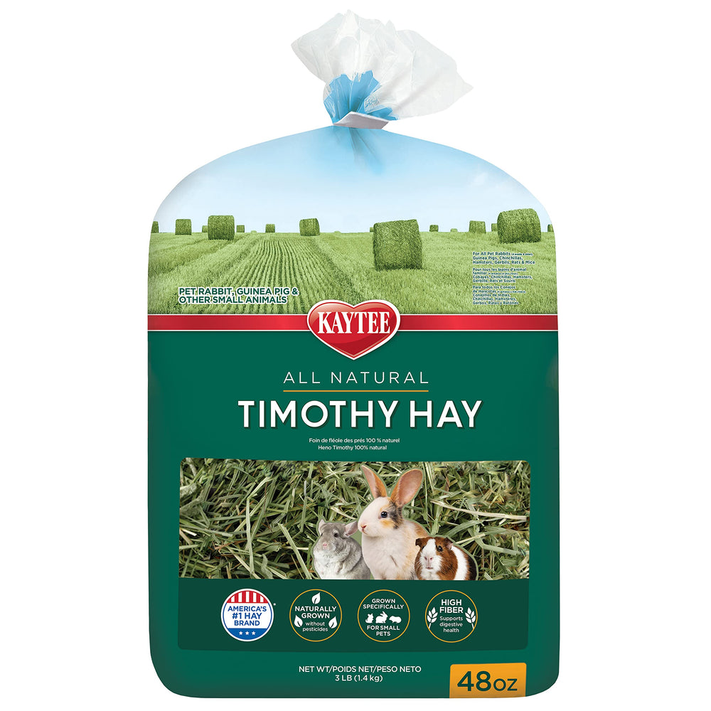 Kaytee Timothy Hay – longues-fibres visibles pour soutenir la mastication et la digestion.