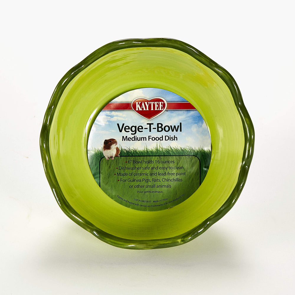 Kaytee Vege-T-Bowl en céramique durable, idéale pour petits animaux.