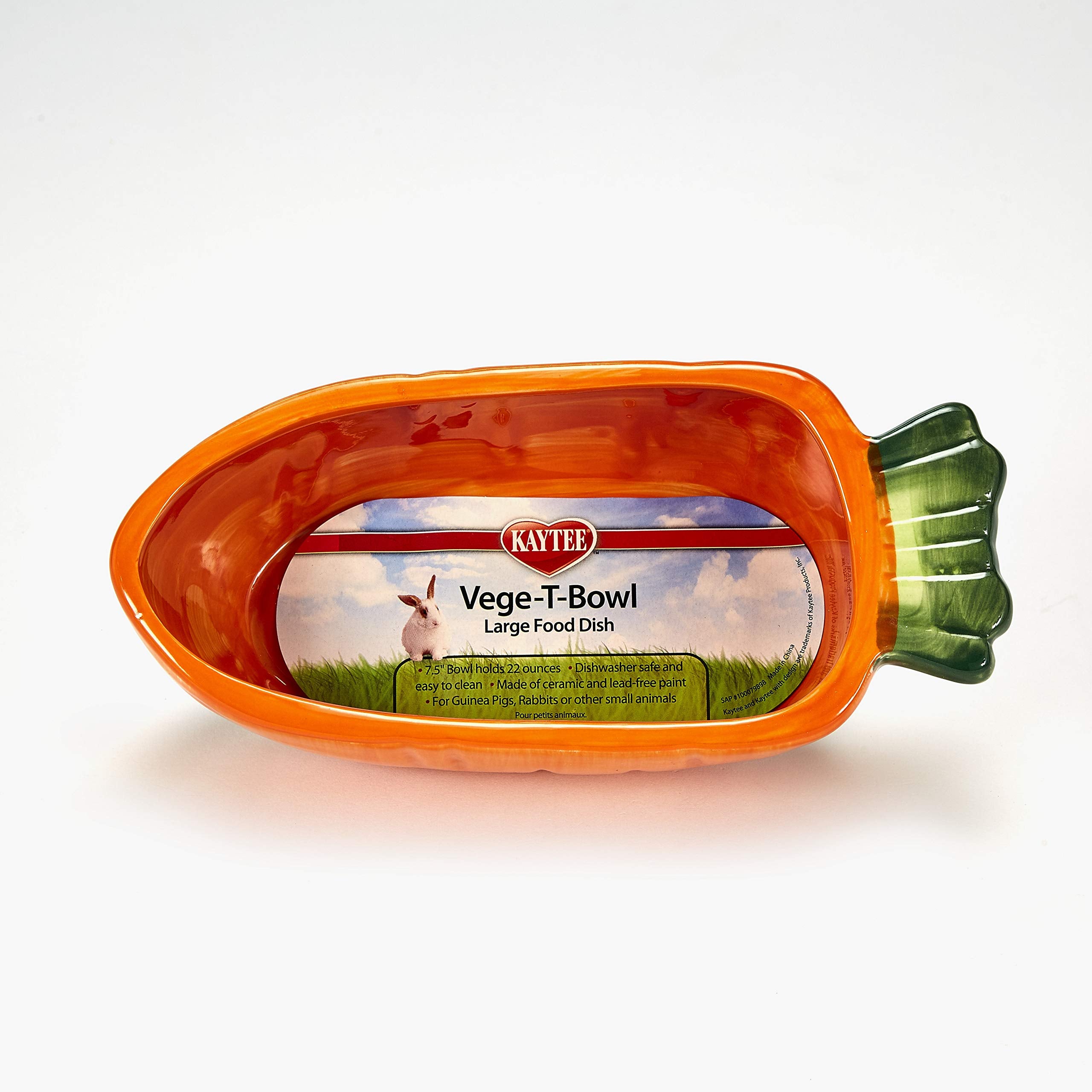 Kaytee Vege-T-Bowl design frais du jardin, bol céramique durable et sans plomb.
