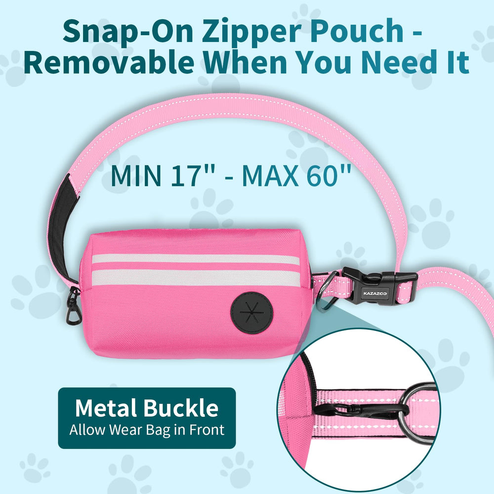 Kazazoo laisse sans main avec bungee proche du chien pour mouvement fluide.