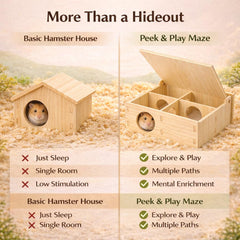 Kcrygogo cabane bois secrete, refuge intime pour hamster.