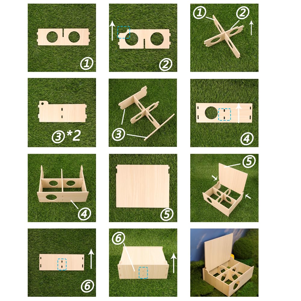Kcrygogo habitat compact bois, s'intègre bien dans petites cages.