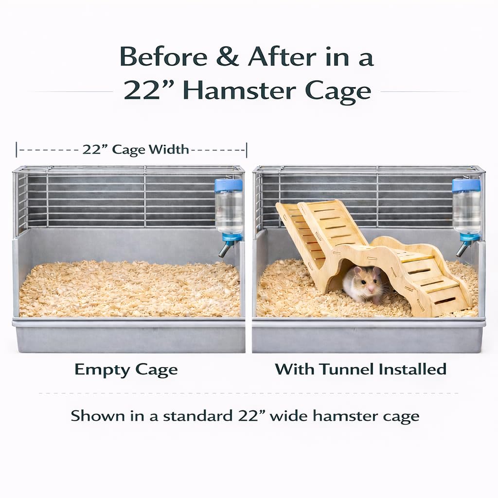 kcrygogo Hamster Explorer: bois naturel et fini chaleureux dans la cage.