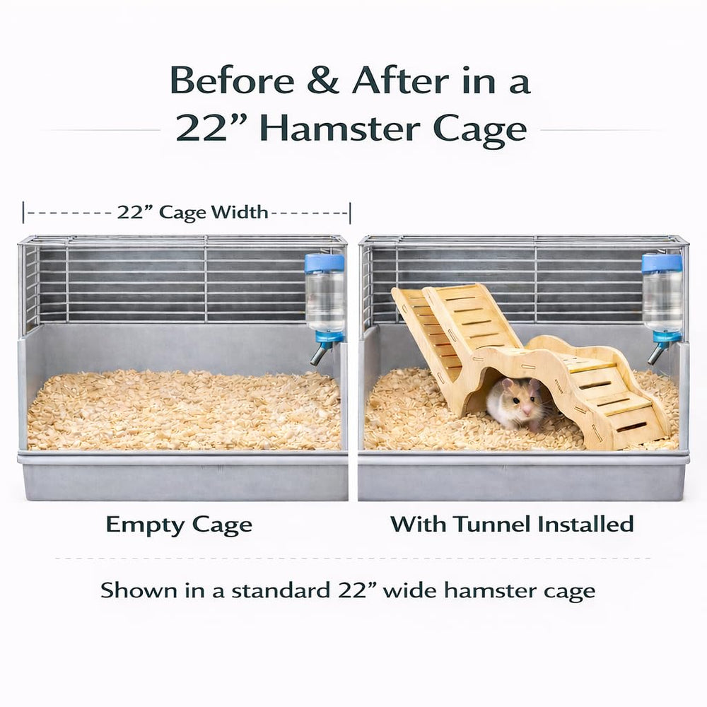 kcrygogo Hamster Explorer: bois naturel et fini chaleureux dans la cage.