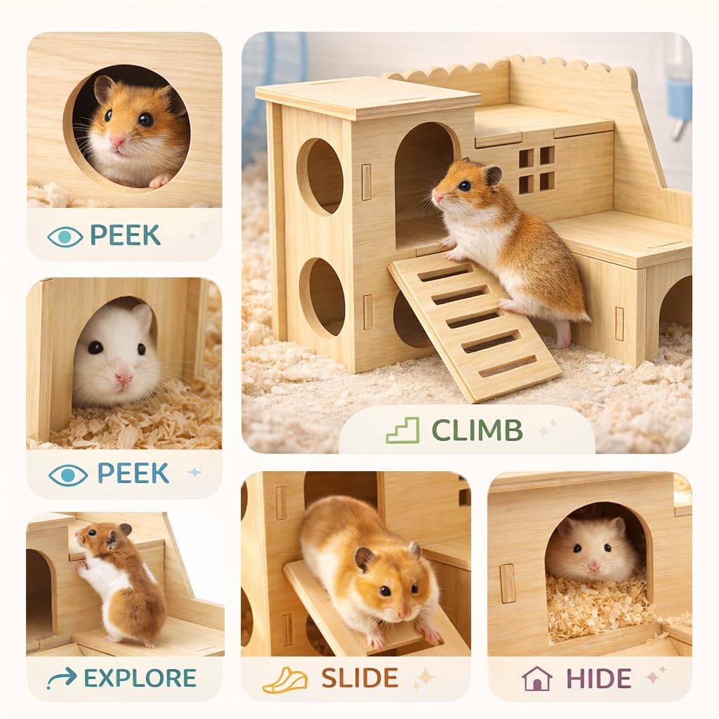 Kcrygogo hutte bois petits animaux, nid douillet et endroit sûr.