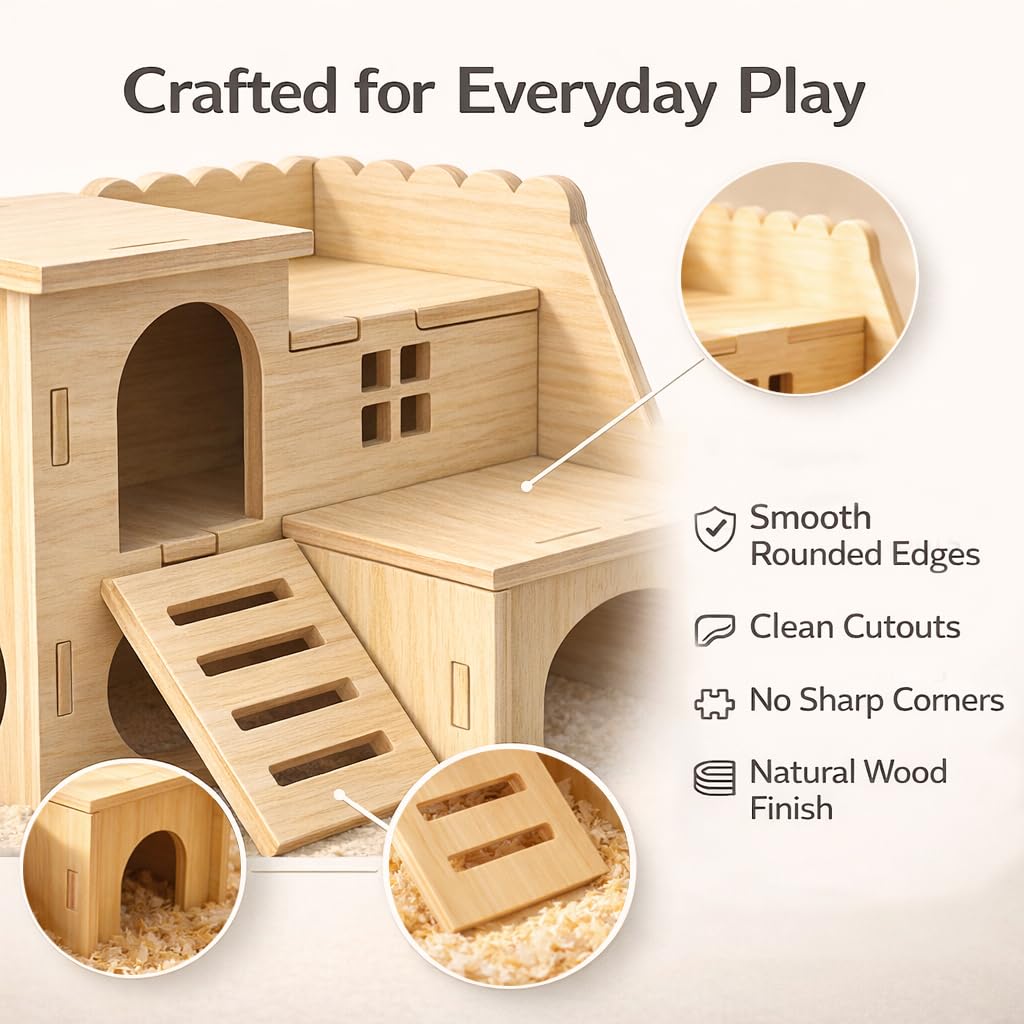 Kcrygogo maison avec trous regard hamster, vue pratique pour surveiller l'animal.
