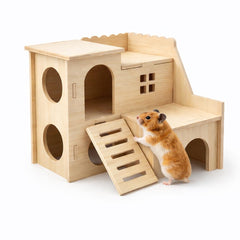 Kcrygogo maison labyrinthe hamster bois, idéal pour l'exploration et le repos.