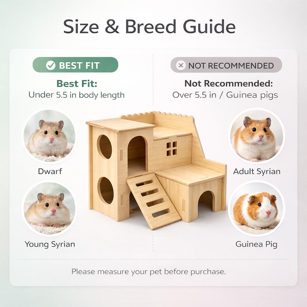 Kcrygogo structure solide bois petits animaux, construction durable pour l'usage quotidien.