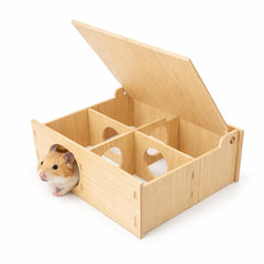 Kcrygogo tunnel bois hamster, espace d'exploration sûr et naturel.