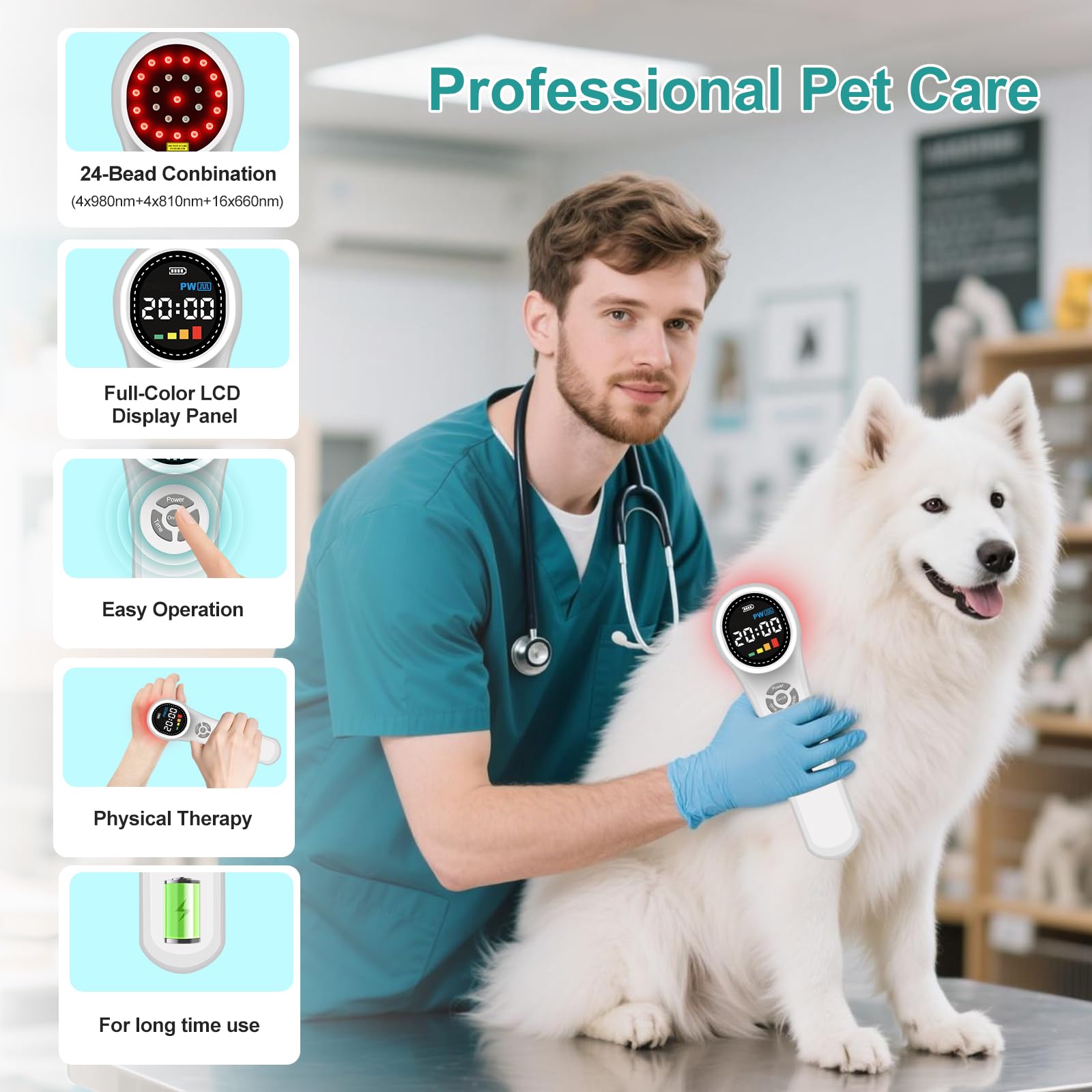 Kdvioo diode 810 nm aide les zones douloureuses des chiens.