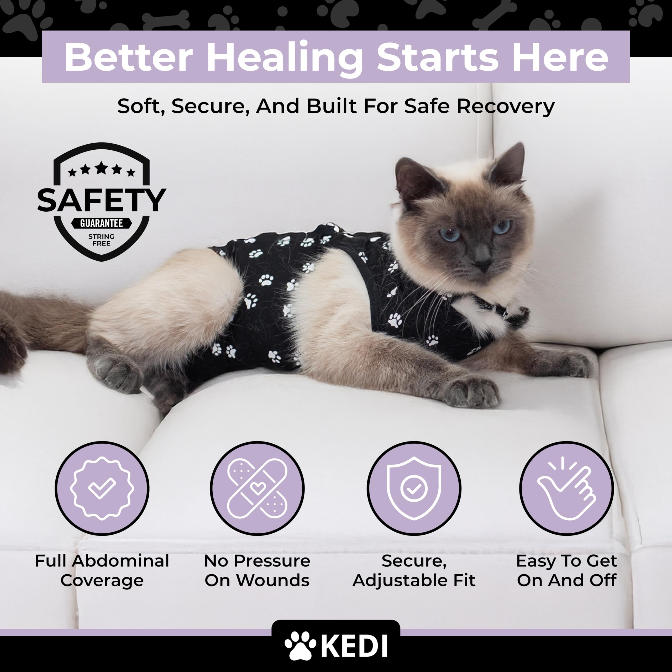 Confort et respirabilité assurés par le tissu Kedi Cats Solutions.