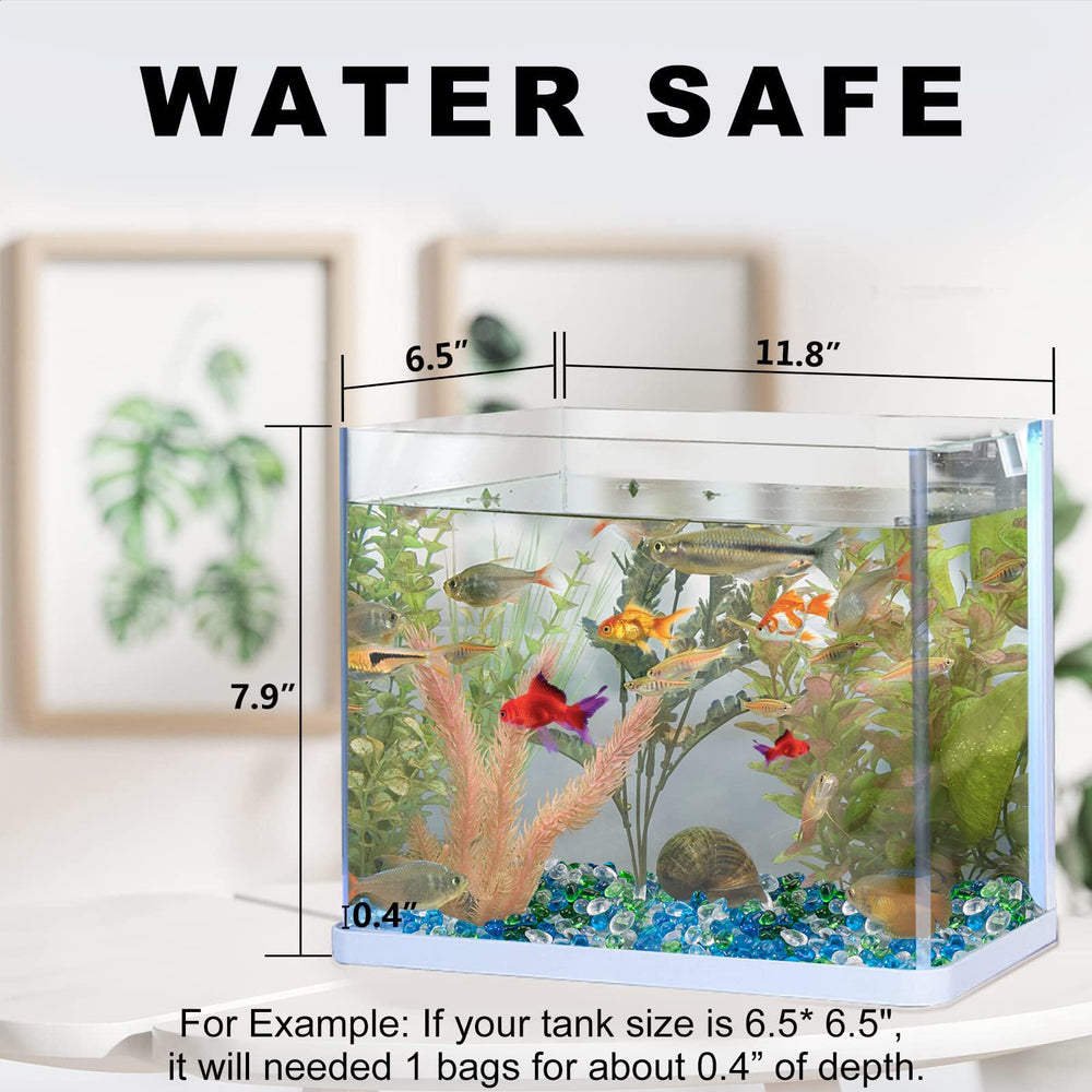 Keedolla pierres verre vert aquarium, amélioration esthétique et sécurité pour poissons.