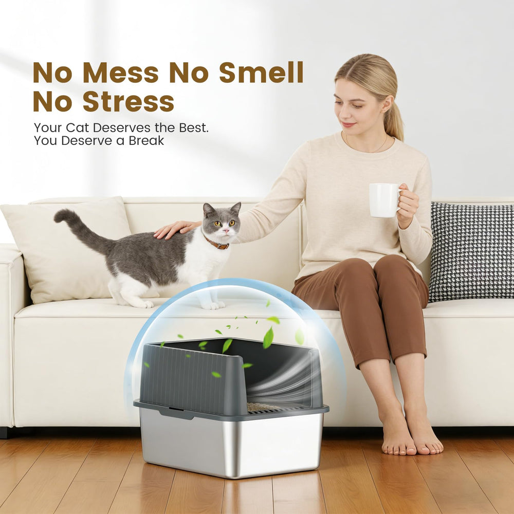 Keeyova boîte-litière design compact s’adapte aux espaces réduits.