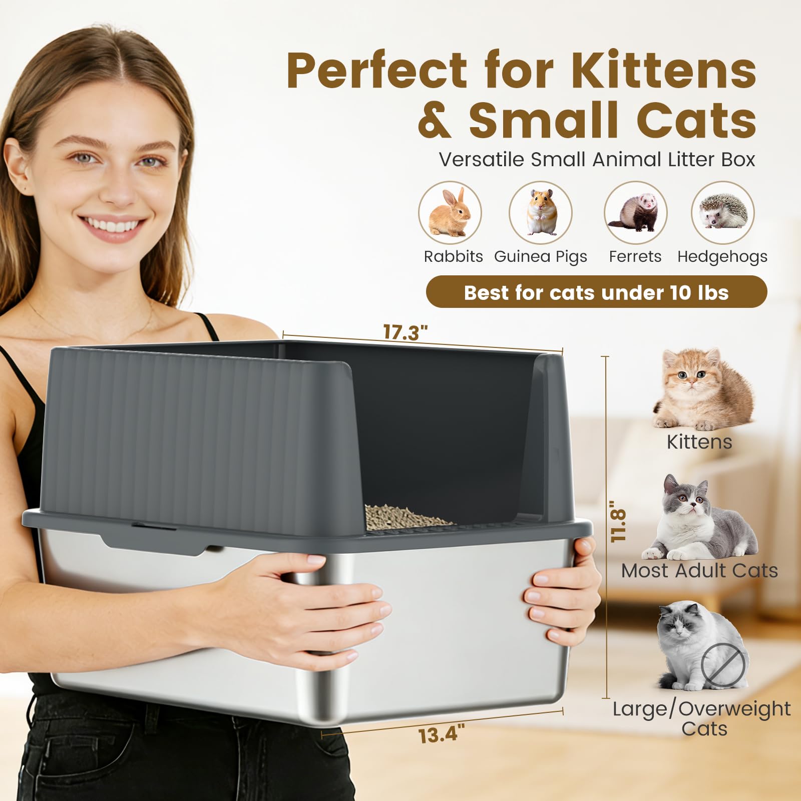 Keeyova boîte-litière tapis-suivi intégré capte les particules sur les pattes.