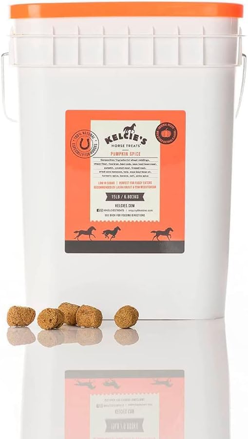 Sans additifs artificiels, friandises Kelcies Pumpkin Spice pour chevaux.