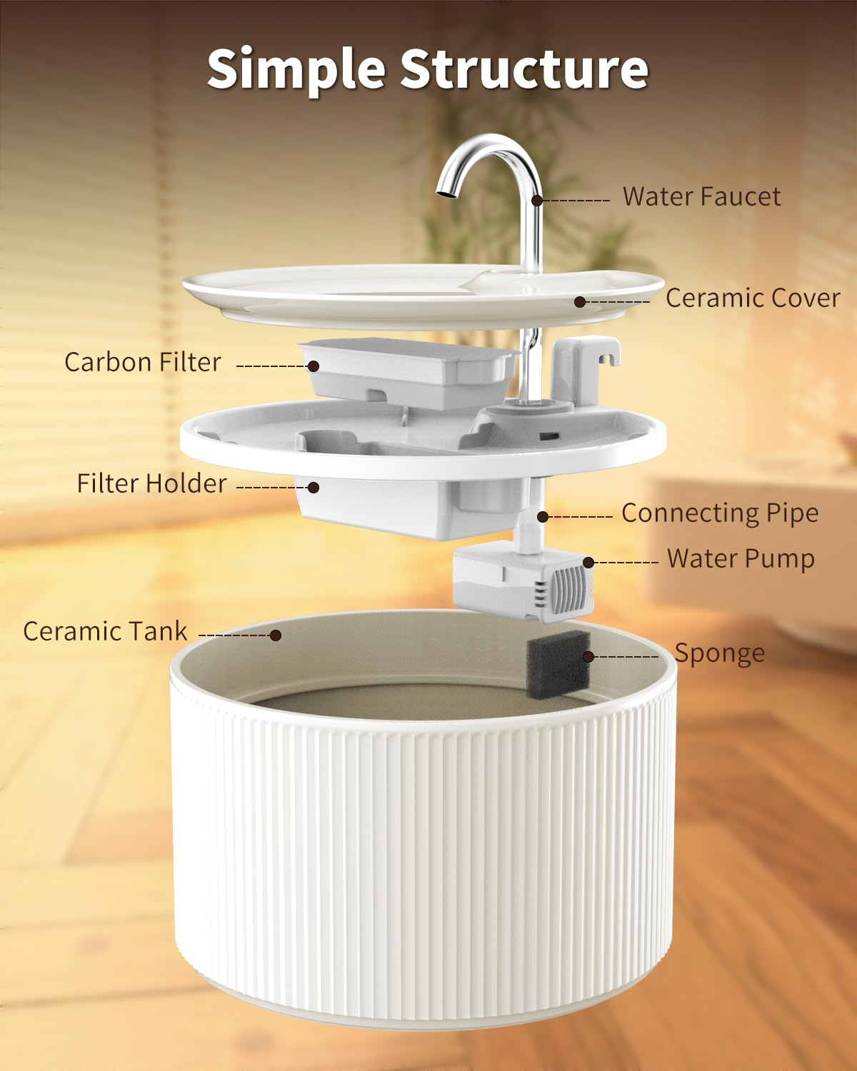 Kenepet fontaine en céramique design moderne s’intégrant à votre déco.