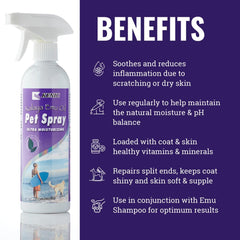 Kenic Spray huile d'émeu – pattes: application rapide soulage les zones sèches.
