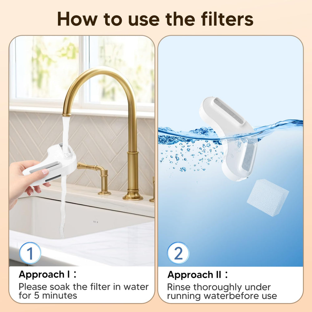 Kenida filtre a tremper, immerger avant utilisation pour une filtration optimale.