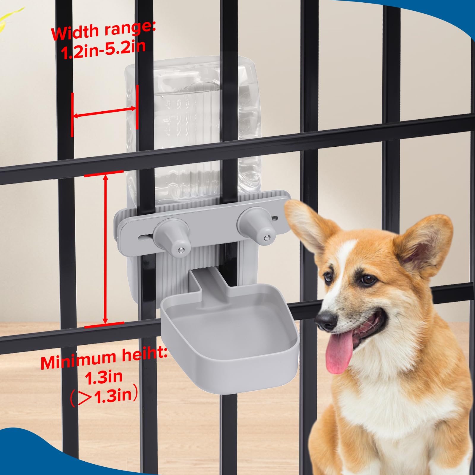 Kenond distributeur eau chien 50oz, réglage hauteur, protection du cou.