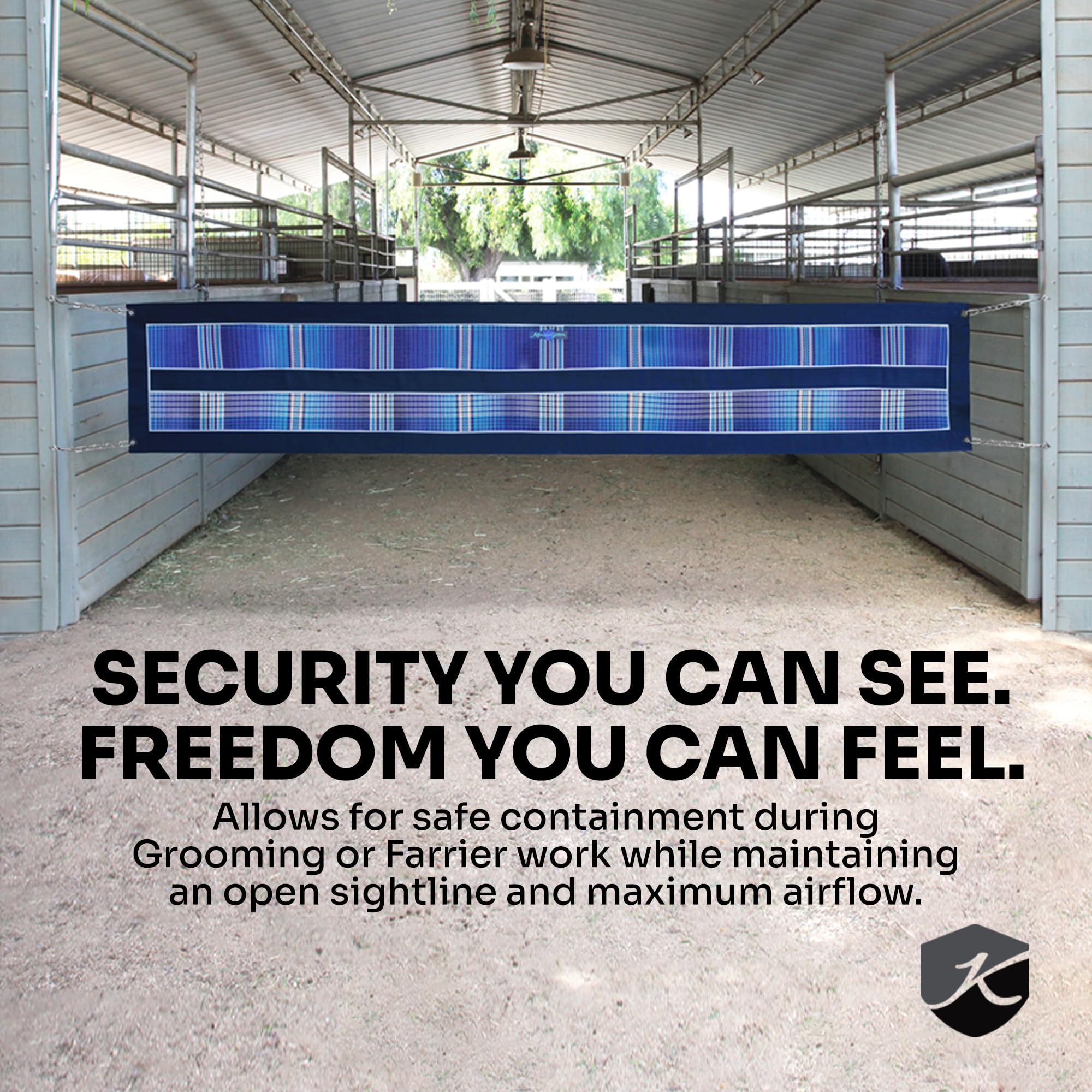 Kensington Aisle Guard – centre tissé personnalisable pour identification.
