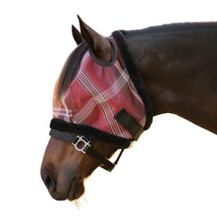 Masque UV Kensington pour cheval avec bordure en peluche, douceur et protection visuelle.