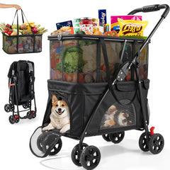 Keoslpy chariot pliant 99 lb, stabilité et praticité pour les courses lourdes.