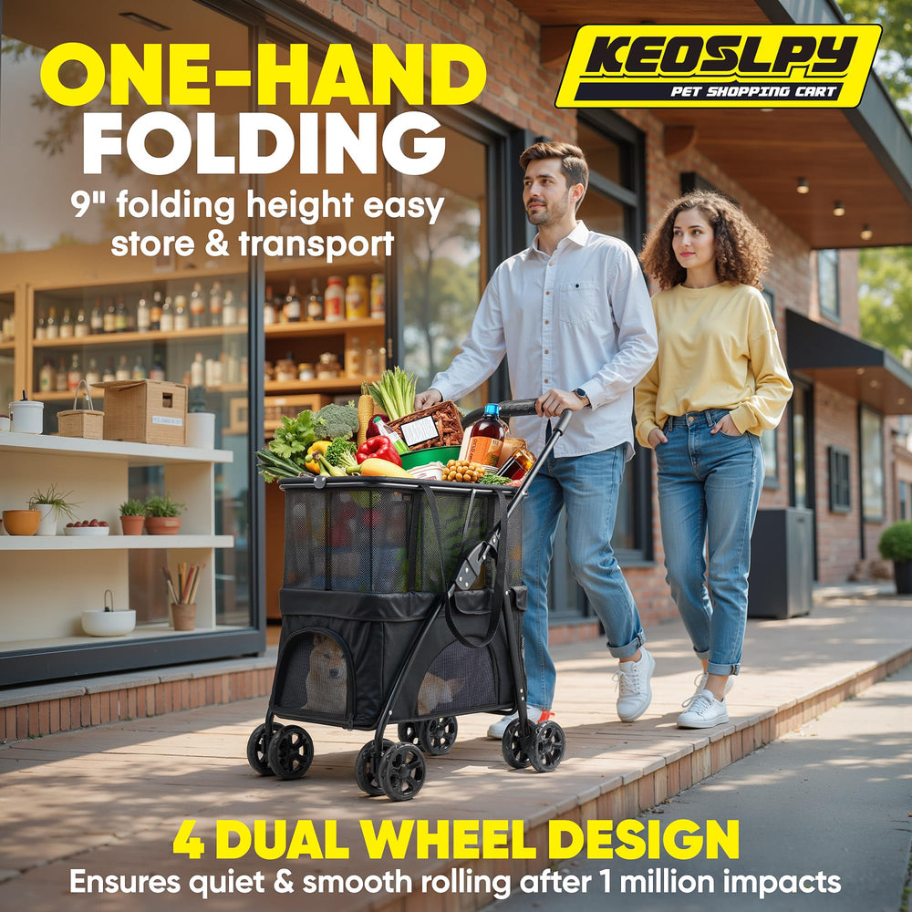 Keoslpy roues doubles silencieuses assurant une conduite douce sur surfaces variées.