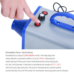 Keqi Sèche-Chien Pro Haute Vitesse 75mps, réduction du temps de séchage.