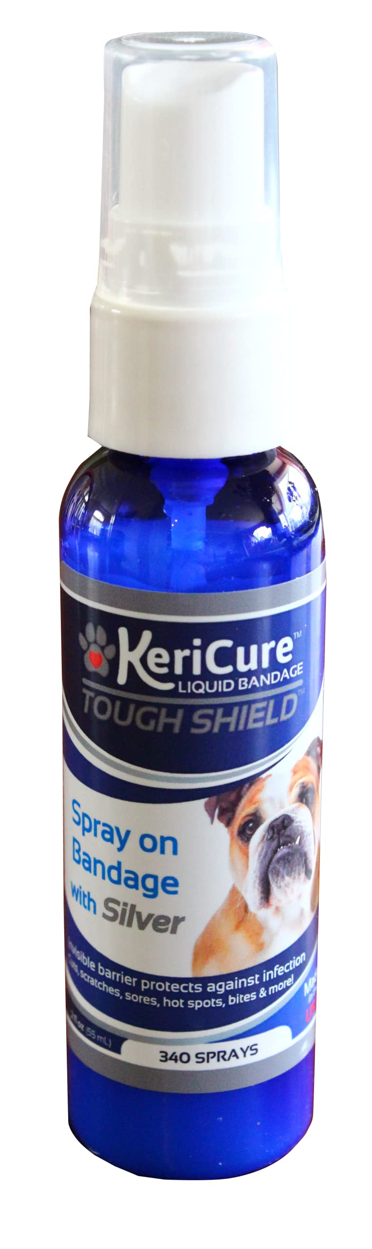 KeriCure Tough Shield Spray bandage liquide pour animaux, protection rapide des plaies.