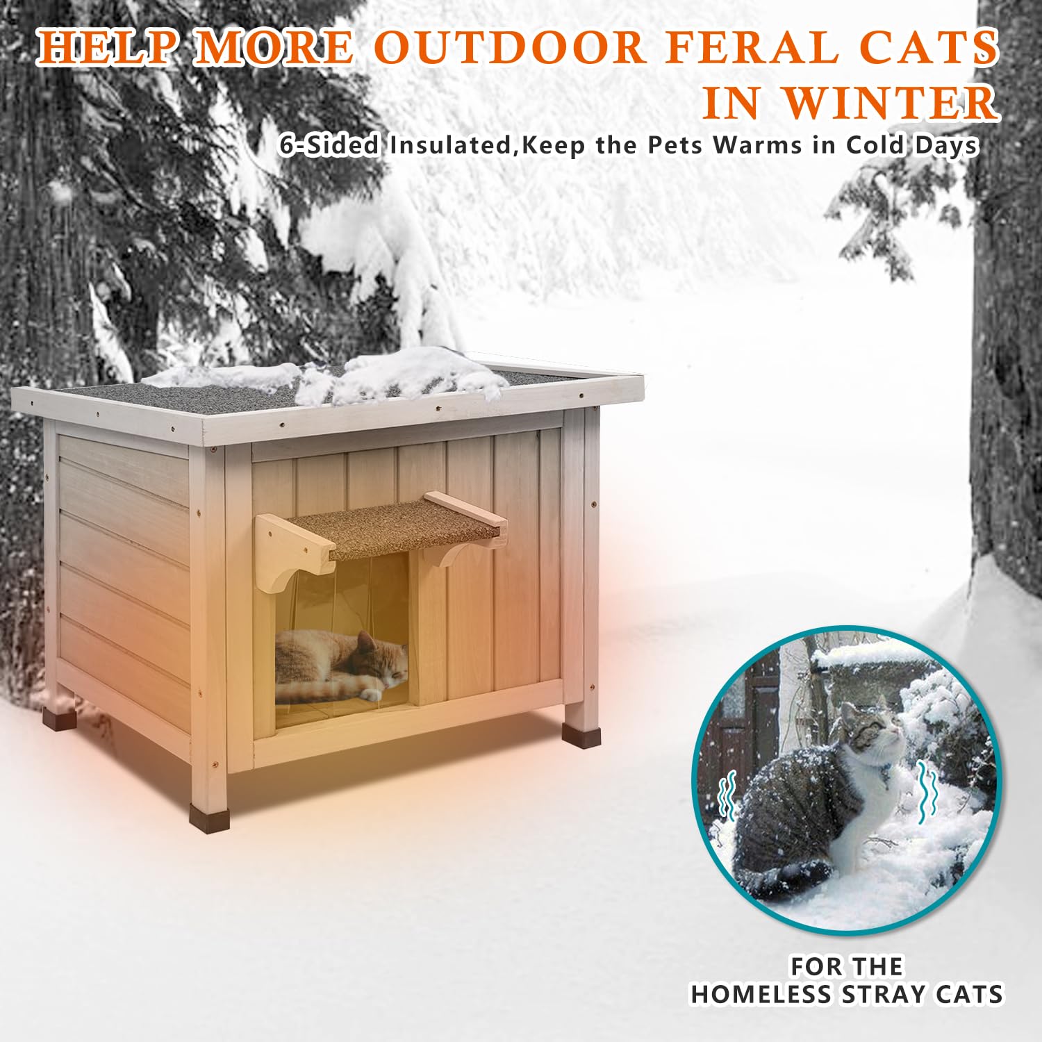 Ketive-abri-chat-feral-bois-impermeable-contre-pluie: refuge fiable face aux intempéries