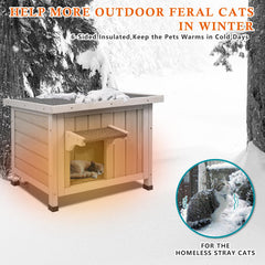 Ketive-abri-chat-feral-bois-impermeable-contre-pluie: refuge fiable face aux intempéries