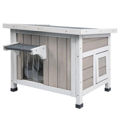 Ketive-maison-chat-isolante-exterieur-toit-ouvert: abri chaud et aere pour chat