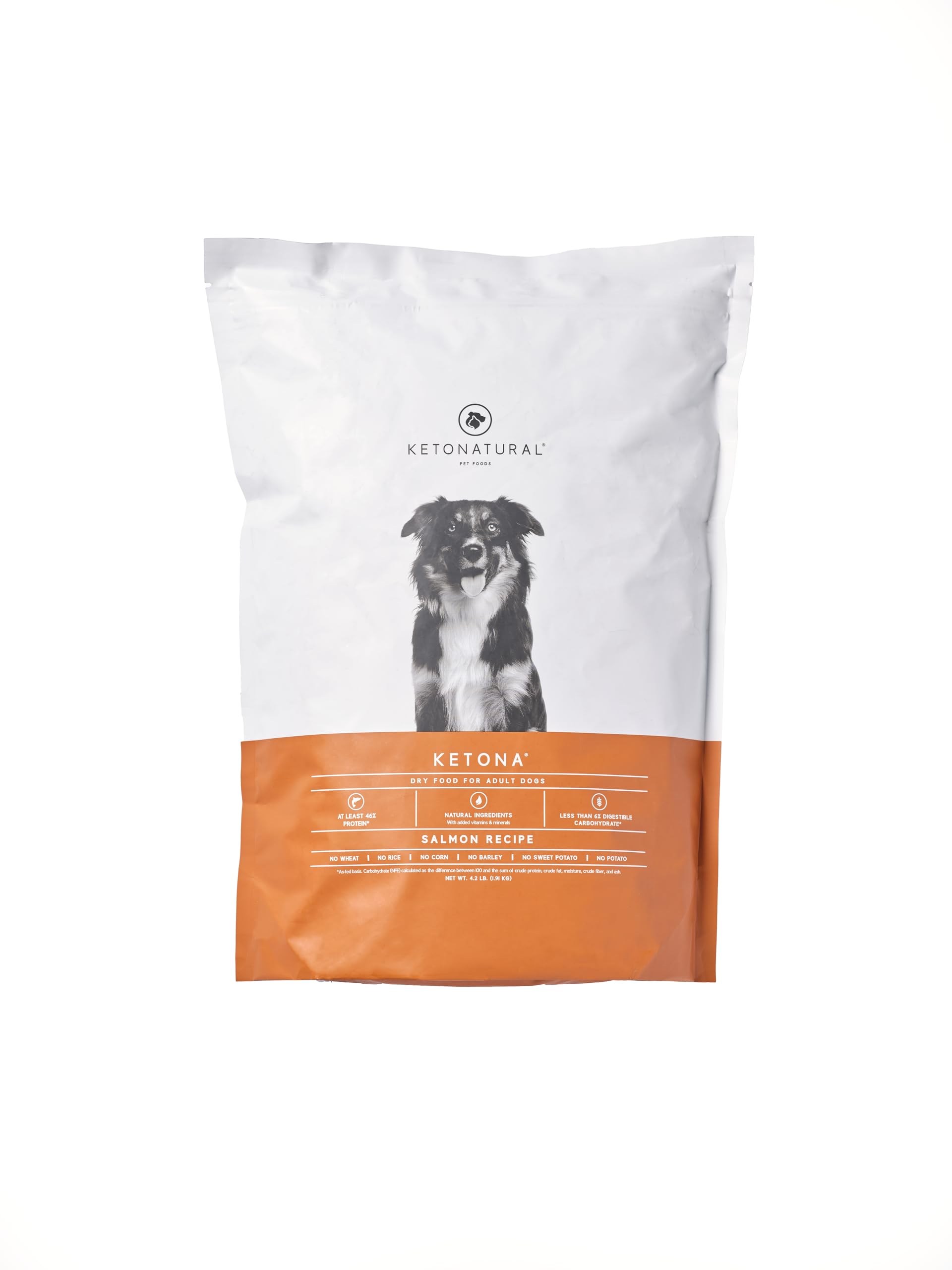Ketona saumon croquettes emballage 4,2 lb, pratique pour les repas quotidiens.