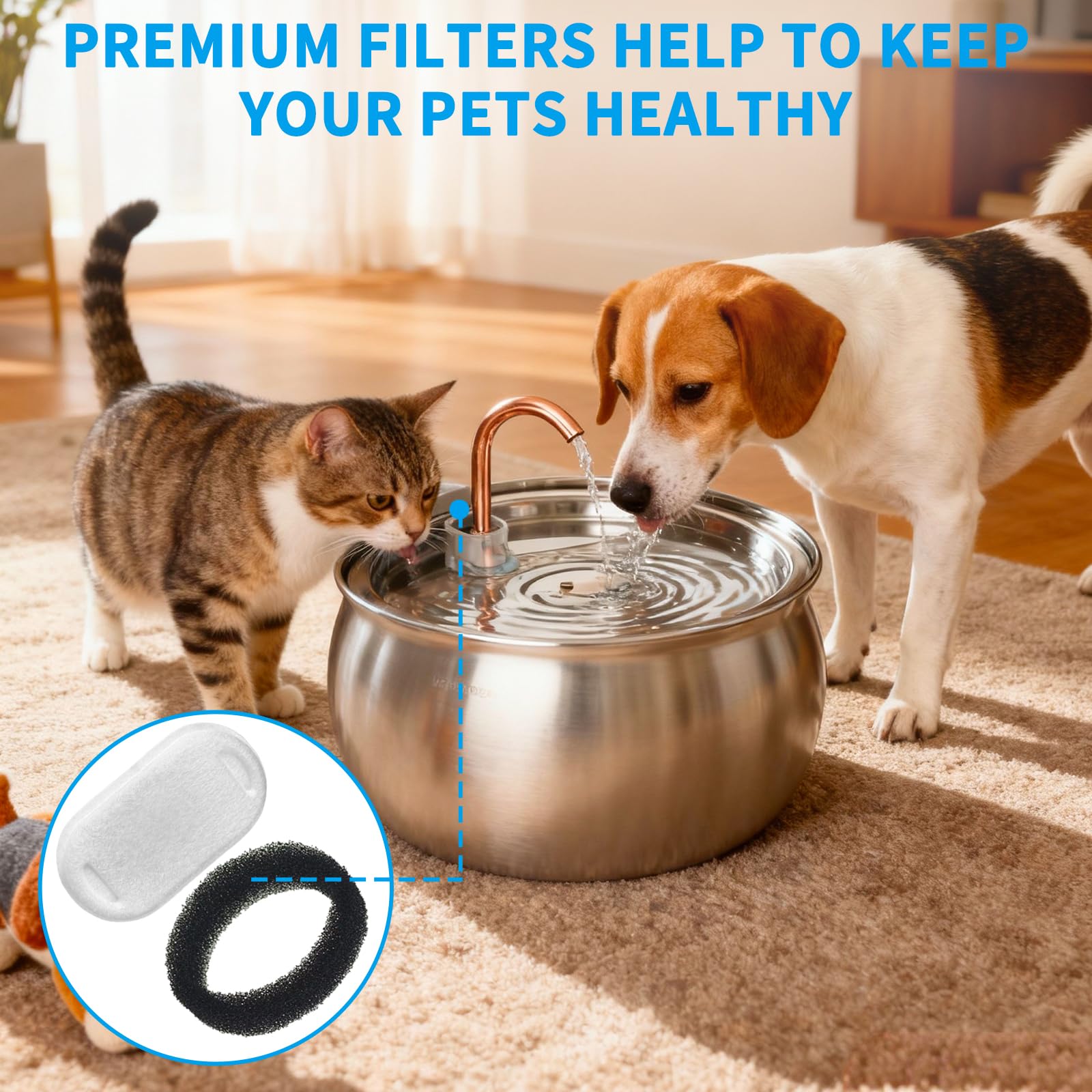 KEUYE filtres Kittyspout eau plus fraîche pour hydratation quotidienne
